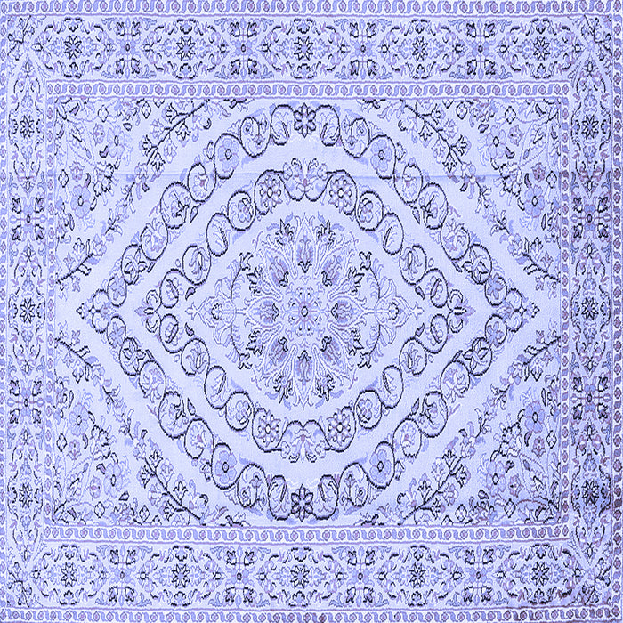 Square Medallion Blue Traditional Rug, tr367blu