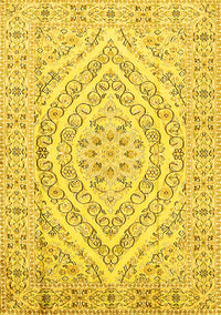 Medallion Yellow Traditional Rug, tr367yw