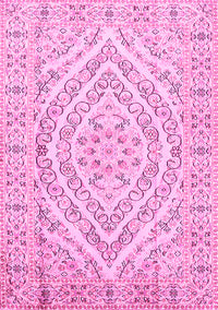 Medallion Pink Traditional Rug, tr367pnk