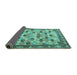 Sideview of Persian Turquoise Traditional Rug, tr3680turq