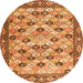 Square Persian Orange Traditional Rug, tr3680org