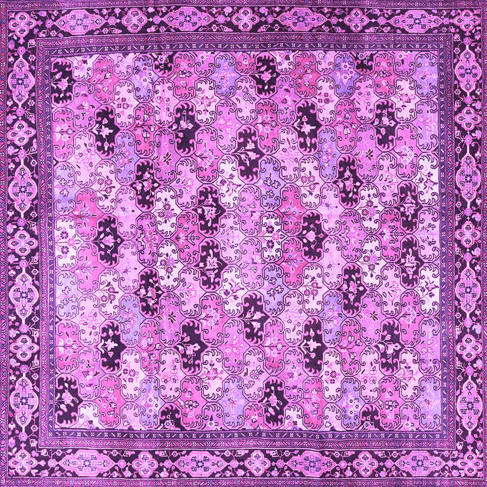 Square Persian Purple Traditional Rug, tr3680pur