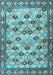 Machine Washable Persian Light Blue Traditional Rug, wshtr3680lblu