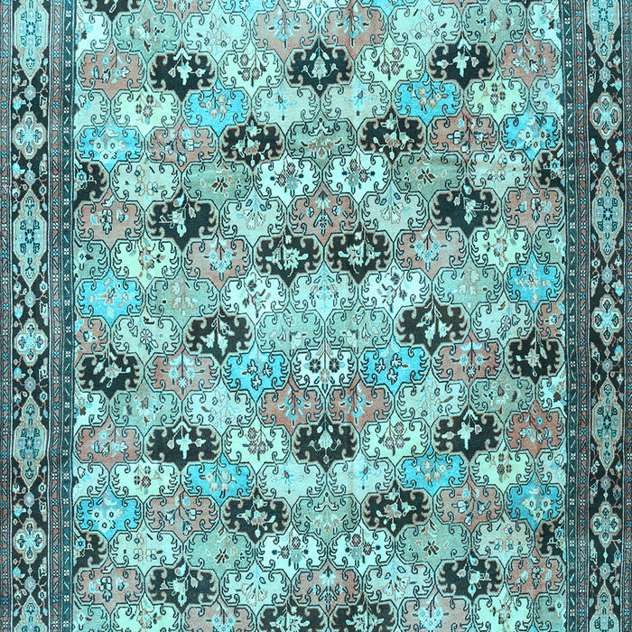 Machine Washable Persian Light Blue Traditional Rug, wshtr3680lblu