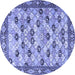 Round Persian Blue Traditional Rug, tr3680blu