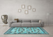 Machine Washable Persian Light Blue Traditional Rug in a Living Room, wshtr3680lblu