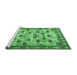 Sideview of Machine Washable Persian Emerald Green Traditional Area Rugs, wshtr3680emgrn