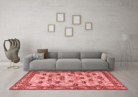 Machine Washable Persian Red Traditional Rug, wshtr3680red