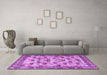 Machine Washable Persian Purple Traditional Area Rugs in a Living Room, wshtr3680pur