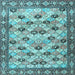 Square Persian Light Blue Traditional Rug, tr3680lblu