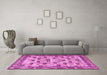 Machine Washable Persian Pink Traditional Rug in a Living Room, wshtr3680pnk