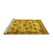 Sideview of Machine Washable Persian Yellow Traditional Rug, wshtr3680yw