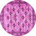 Round Persian Pink Traditional Rug, tr3680pnk