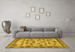 Machine Washable Persian Yellow Traditional Rug in a Living Room, wshtr3680yw