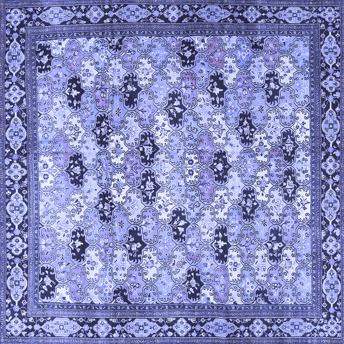 Square Persian Blue Traditional Rug, tr3680blu