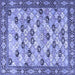 Square Persian Blue Traditional Rug, tr3680blu