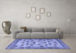 Machine Washable Persian Blue Traditional Rug in a Living Room, wshtr3680blu