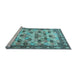 Sideview of Machine Washable Persian Light Blue Traditional Rug, wshtr3680lblu