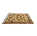 Sideview of Machine Washable Persian Brown Traditional Rug, wshtr3680brn