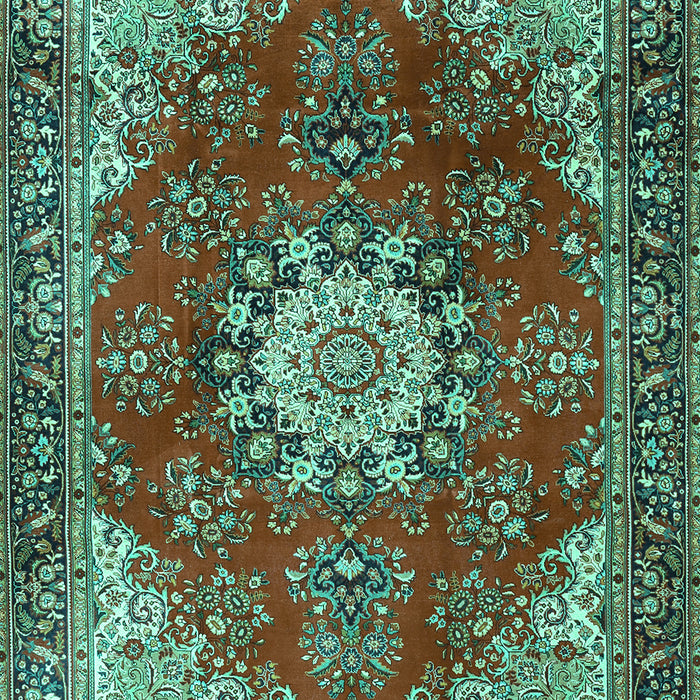 Machine Washable Persian Turquoise Traditional Area Rugs, wshtr3681turq
