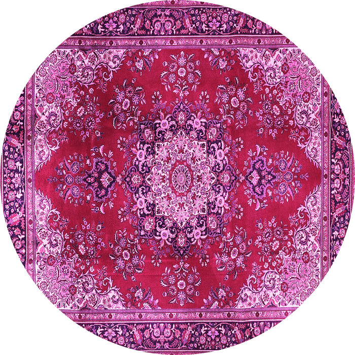Round Persian Pink Traditional Rug, tr3681pnk