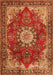 Serging Thickness of Machine Washable Persian Orange Traditional Area Rugs, wshtr3681org