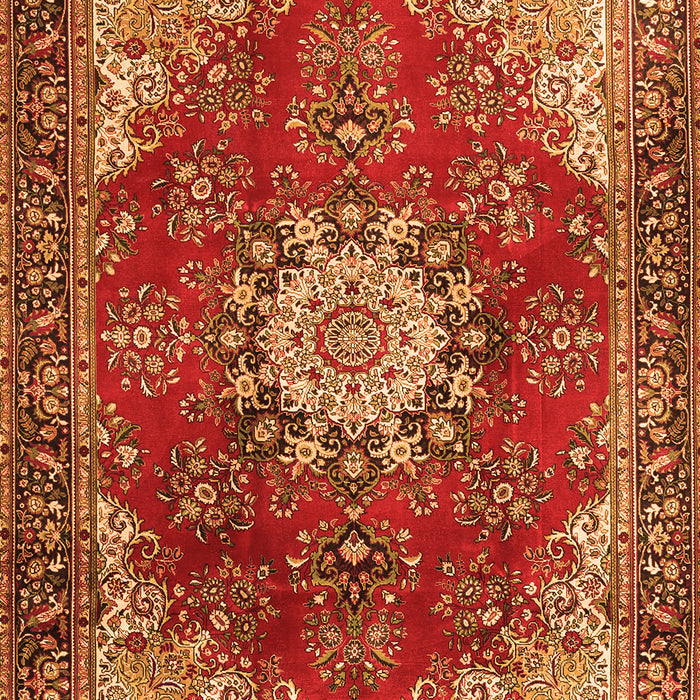 Serging Thickness of Machine Washable Persian Orange Traditional Area Rugs, wshtr3681org