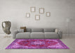 Machine Washable Persian Purple Traditional Area Rugs in a Living Room, wshtr3681pur