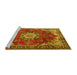 Sideview of Machine Washable Persian Yellow Traditional Rug, wshtr3681yw