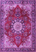 Machine Washable Persian Purple Traditional Area Rugs, wshtr3681pur