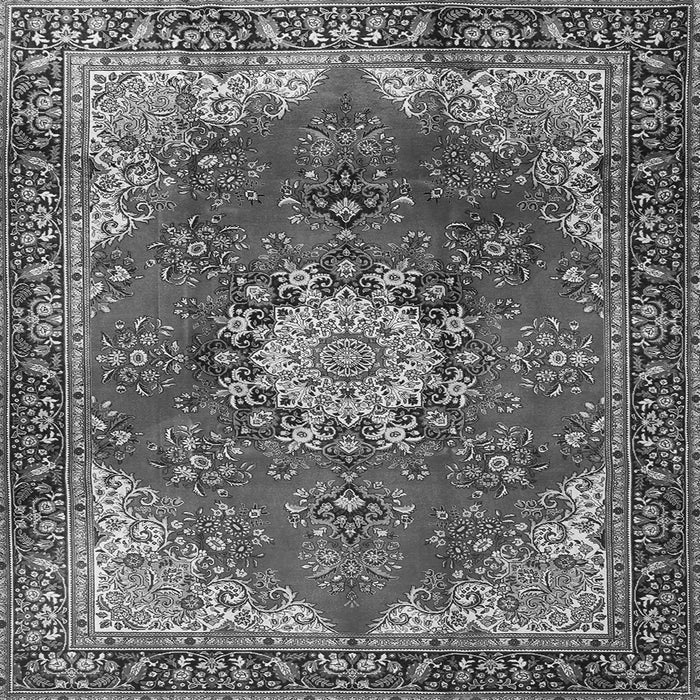 Round Machine Washable Persian Gray Traditional Rug, wshtr3681gry
