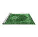 Sideview of Machine Washable Persian Emerald Green Traditional Area Rugs, wshtr3681emgrn