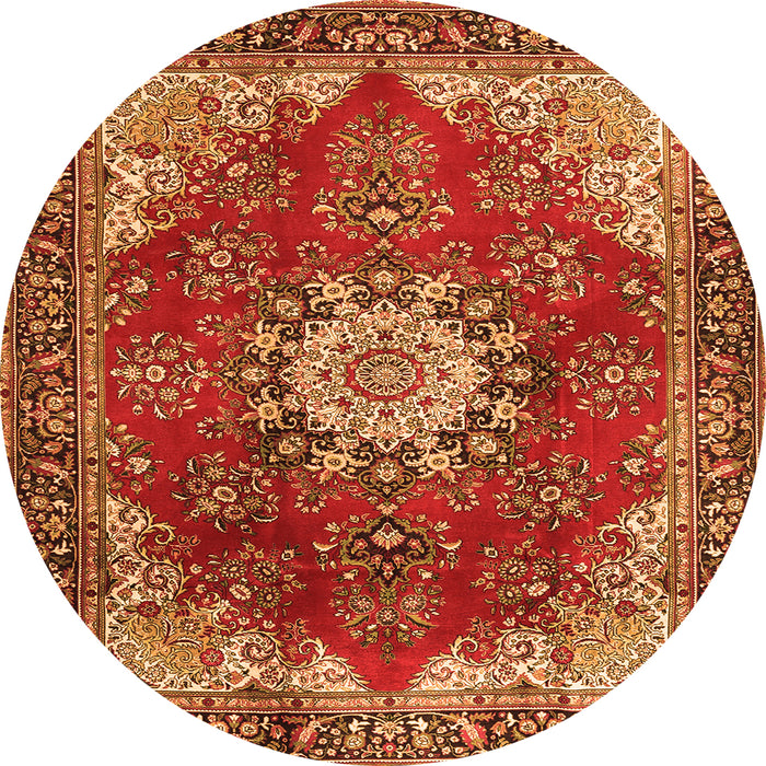 Square Persian Orange Traditional Rug, tr3681org