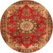 Square Persian Orange Traditional Rug, tr3681org