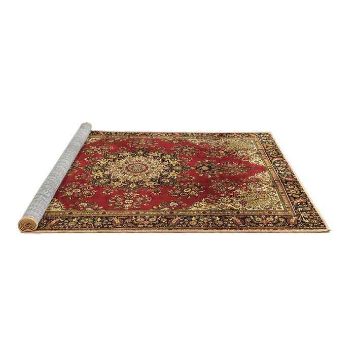 Sideview of Machine Washable Persian Brown Traditional Rug, wshtr3681brn