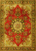 Machine Washable Persian Yellow Traditional Rug, wshtr3681yw