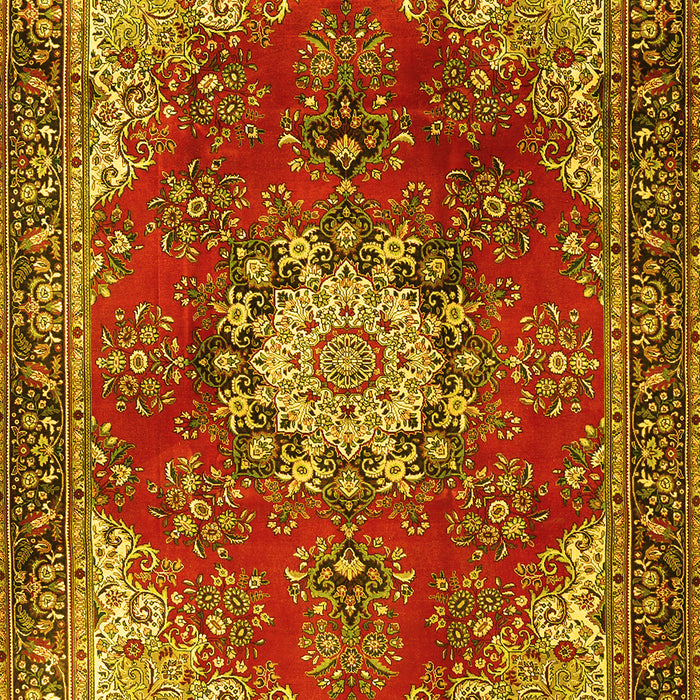 Machine Washable Persian Yellow Traditional Rug, wshtr3681yw