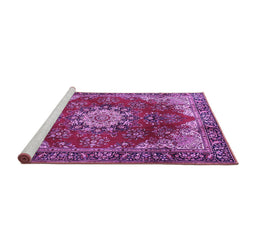 Sideview of Machine Washable Persian Purple Traditional Area Rugs, wshtr3681pur