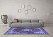 Machine Washable Persian Blue Traditional Rug in a Living Room, wshtr3681blu