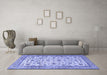 Machine Washable Persian Blue Traditional Rug in a Living Room, wshtr3682blu