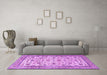 Machine Washable Persian Purple Traditional Area Rugs in a Living Room, wshtr3682pur