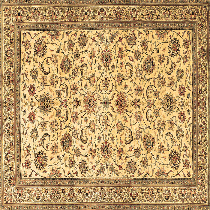 Square Machine Washable Persian Brown Traditional Rug, wshtr3682brn
