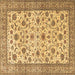 Square Machine Washable Persian Brown Traditional Rug, wshtr3682brn