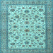 Square Persian Light Blue Traditional Rug, tr3682lblu