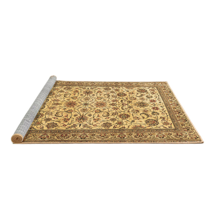 Sideview of Machine Washable Persian Brown Traditional Rug, wshtr3682brn