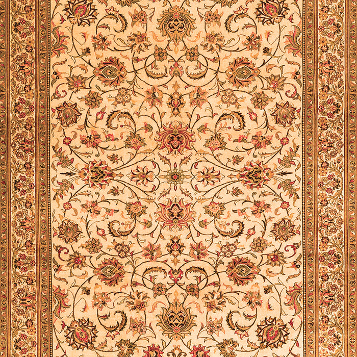 Serging Thickness of Machine Washable Persian Orange Traditional Area Rugs, wshtr3682org