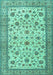 Machine Washable Persian Turquoise Traditional Area Rugs, wshtr3682turq