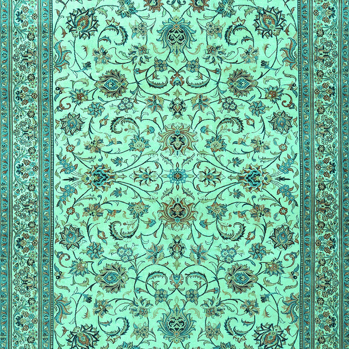 Machine Washable Persian Turquoise Traditional Area Rugs, wshtr3682turq