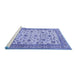 Sideview of Machine Washable Persian Blue Traditional Rug, wshtr3682blu