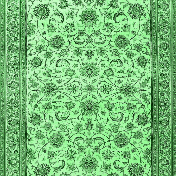 Machine Washable Persian Emerald Green Traditional Area Rugs, wshtr3682emgrn